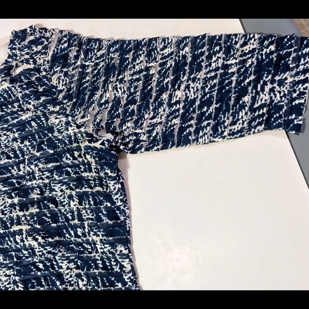 Coldwater Creek Layered Ruffle 3/4 Sleeve Top - Picture 5 of 6
